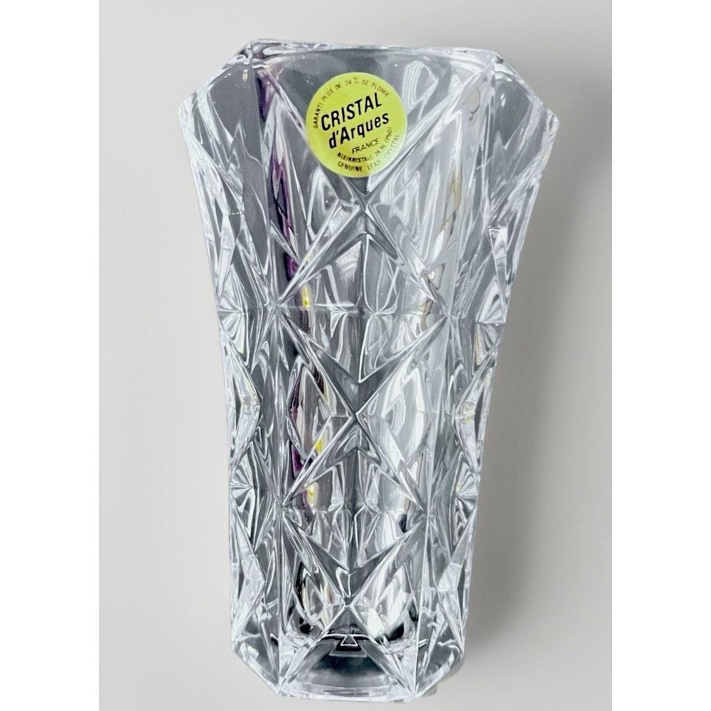 Vintage Cristal d'Arques France 5" 24% Lead Crystal Bud Vase w/ Original Box NOS